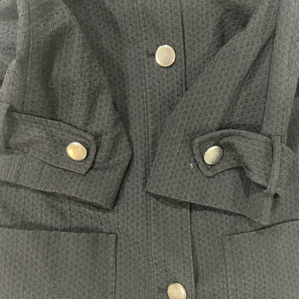 Lane Bryant Black Blazer/Jacket with Silver Buttons & removable belt size 14